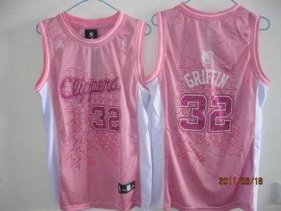 Jerseys Factory Cheap Clippers #32 Blake Griffin Pink Women Fash