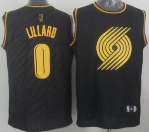 Jerseys Factory Cheap Blazers #0 Damian Lillard Black Precious M