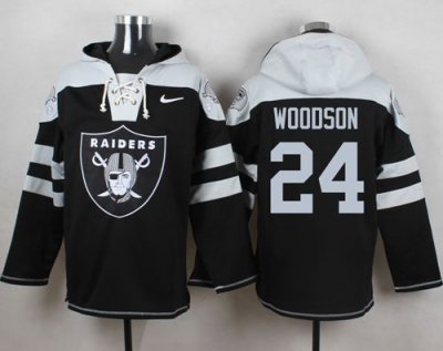 Jerseys Factory Cheap Nike Raiders #24 Charles Woodson Black Pla