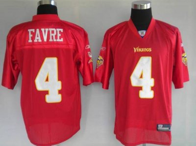 Jerseys Factory Cheap Vikings #4 Brett Favre Red Stitched NFL Je