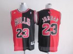 Jerseys Factory Cheap Bulls #23 Michael Jordan Black/Red Split F