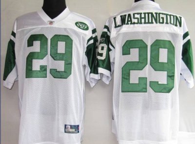 Jerseys Factory Cheap Jets #29 Leon Washington Stitched White NF