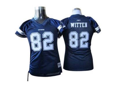 Jerseys Factory Cheap Cowboys #82 Jason Witten Blue Women's Fiel