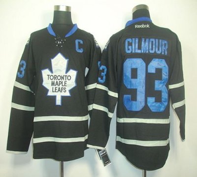 Jerseys Factory Cheap Maple Leafs #93 Doug Gilmour Black Ice Emb