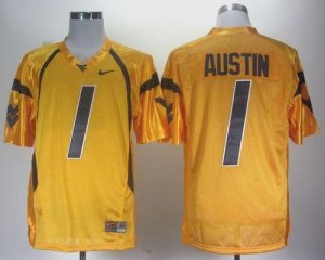 Jerseys Factory Cheap Mountaineers #1 Tavon Austin Gold Embroide