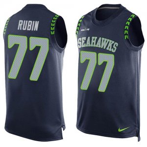 Jerseys Factory Cheap Nike Seahawks #77 Ahtyba Rubin Steel Blue
