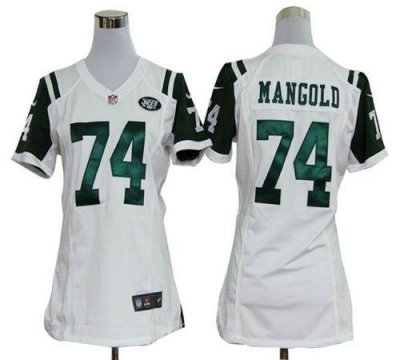 Jerseys Factory Cheap Nike Jets #74 Nick Mangold White Women's E