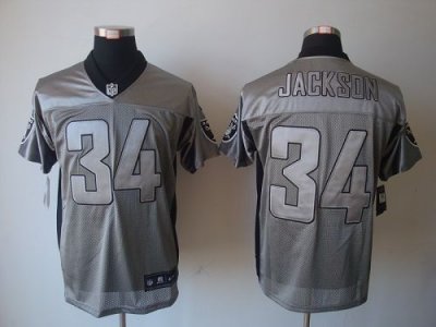 Jerseys Factory Cheap Nike Raiders #34 Bo Jackson Grey Shadow Me