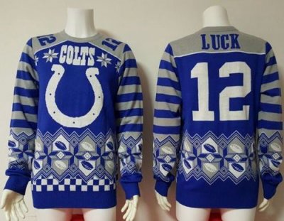 Jerseys Factory Cheap Nike Colts #12 Andrew Luck Royal Blue/Whit