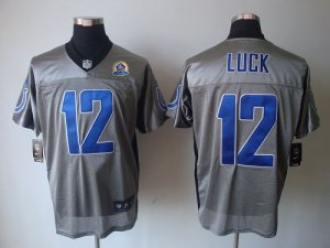 Jerseys Factory Cheap Nike Colts #12 Andrew Luck Grey Shadow Wit