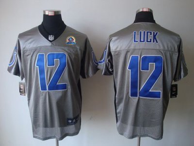 Jerseys Factory Cheap Nike Colts #12 Andrew Luck Grey Shadow Wit