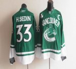 Jerseys Factory Cheap Canucks St Patty's Day #33 Henrik Sedin Gr