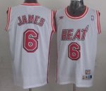 Jerseys Factory Cheap Heat #6 LeBron James White Swingman Throwb