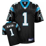 Jerseys Factory Cheap Panthers #1 Cam Newton Black Embroidered Y