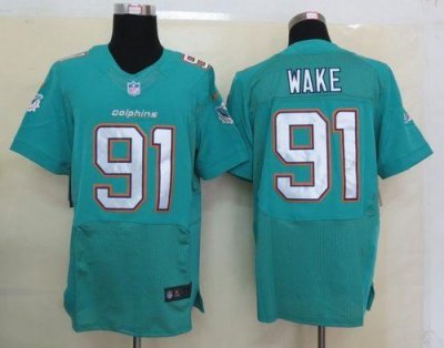 Jerseys Factory Cheap Nike Dolphins #91 Cameron Wake Aqua Green
