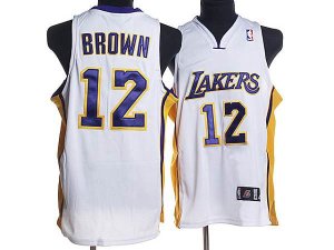 Jerseys Factory Cheap Lakers #12 Shannon Brown Embroidered White