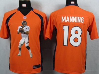 Jerseys Factory Cheap Nike Broncos #18 Peyton Manning Orange Tea