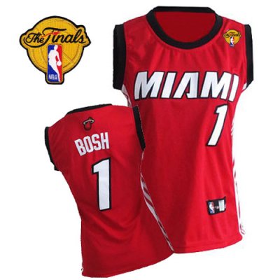Jerseys Factory Cheap Heat #1 Chris Bosh Finals Patch Red Women'