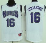 Jerseys Factory Cheap Kings #16 Peja Stojakovic White Throwback
