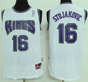 Jerseys Factory Cheap Kings #16 Peja Stojakovic White Throwback
