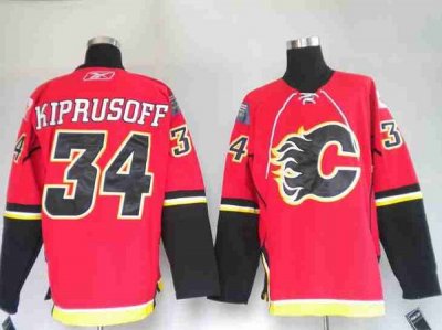 Jerseys Factory Cheap Flames #34 Miikka Kiprusoff Embroidered Re