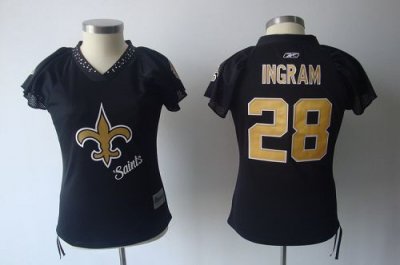Jerseys Factory Cheap Saints #28 Mark Ingram Black 2011 Women's