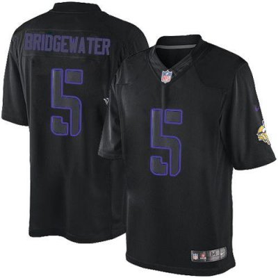 Jerseys Factory Cheap Nike Vikings #5 Teddy Bridgewater Black Me