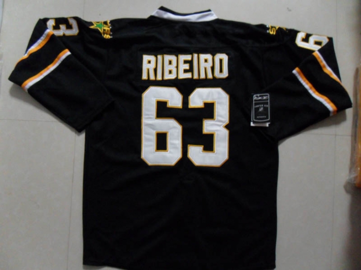 Jerseys Factory Cheap Stars #63 Mike Ribeiro Embroidered Black N - Click Image to Close