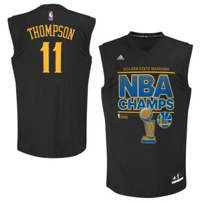 Jerseys Factory Cheap Warriors #11 Klay Thompson Black 2015 NBA