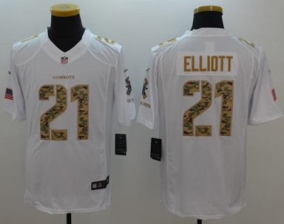 Jerseys Factory Cheap Nike Cowboys #21 Ezekiel Elliott White Men
