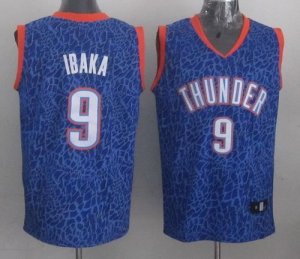 Jerseys Factory Cheap Thunder #9 Serge Ibaka Blue Crazy Light St