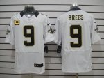 Jerseys Factory Cheap Nike Saints #9 Drew Brees White With C Pat