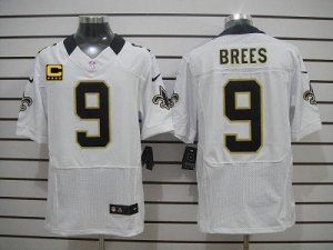 Jerseys Factory Cheap Nike Saints #9 Drew Brees White With C Pat