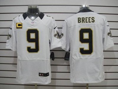 Jerseys Factory Cheap Nike Saints #9 Drew Brees White With C Pat