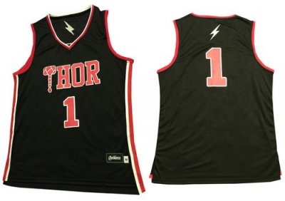 Jerseys Factory Cheap Thor #1 Black Stitched Basketball Jersey