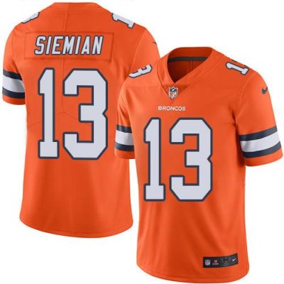 Jerseys Factory Cheap Nike Broncos #13 Trevor Siemian Orange Men
