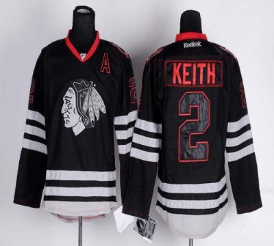 Jerseys Factory Cheap Blackhawks #2 Duncan Keith Black Ice Embro