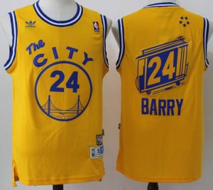 Jerseys Factory Cheap Warriors #24 Rick Barry Gold Throwback The