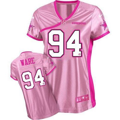 Jerseys Factory Cheap Nike Cowboys #94 DeMarcus Ware Pink Women'