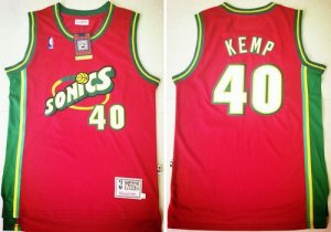 Jerseys Factory Cheap Thunder #40 Shawn Kemp Red SuperSonics Thr