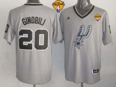 Jerseys Factory Cheap Spurs #20 Manu Ginobili Grey 2013 Christma