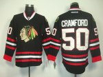 Jerseys Factory Cheap Blackhawks #50 Corey Crawford Black Embroi