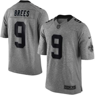 Jerseys Factory Cheap Nike Saints #9 Drew Brees Gray Men's Stitc
