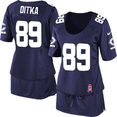 Jerseys Factory Cheap Nike Bears #89 Mike Ditka Navy Blue Women'