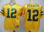 Jerseys Factory Cheap Packers #12 Aaron Rodgers Yellow Stitched