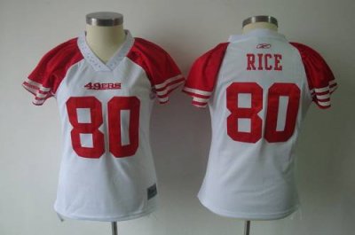 Jerseys Factory Cheap 49ers #80 Jerry Rice White Women's Field F