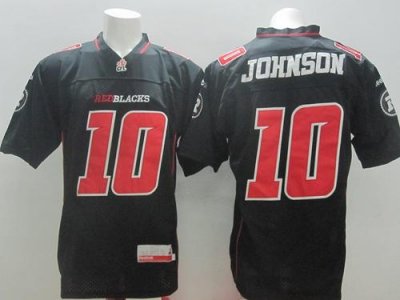 Jerseys Factory Cheap Redblacks #10 Kierrie Johnson Black Stitch