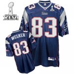 Jerseys Factory Cheap Patriots #83 Wes Welker Blue Super Bowl XL