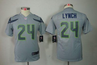 Jerseys Factory Cheap Nike Seahawks #24 Marshawn Lynch Grey Alte