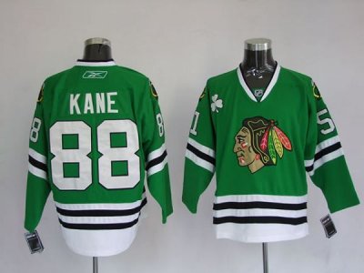 Jerseys Factory Cheap Blackhawks #88 Patrick Kane Green Embroide